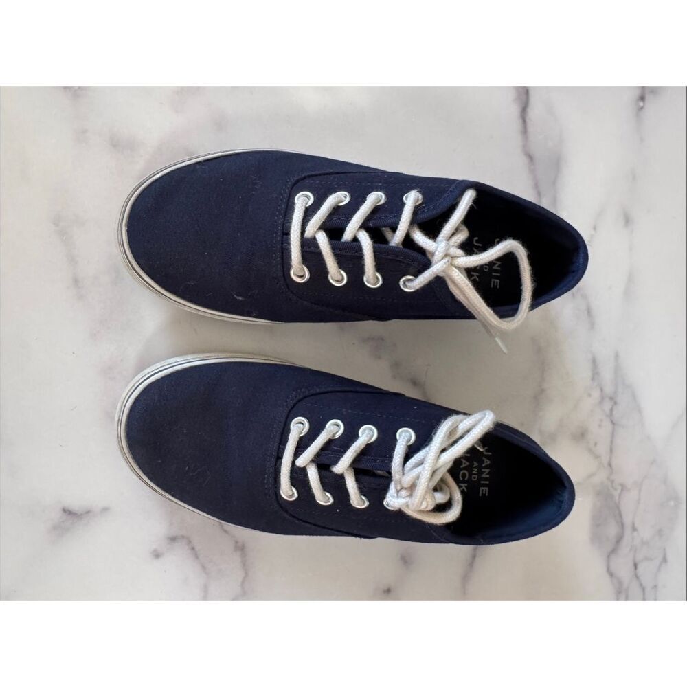 Janie & Jack size 3 boys youth navy blue low rise canvas sneakers prep dressy ca